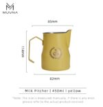Jarra para Latte Art 450 ml Amarillo Pico de Halcón | MUVNA