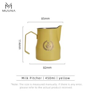 Jarra para Latte Art 450 ml Amarillo Pico de Halcón | MUVNA