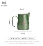 Jarra para Latte Art 450 ml Pico de Halcón Verde | MUVNA