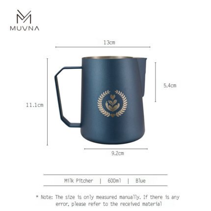 Jarra de Latte Art Azul Prusiano 600 ml, MUVNA