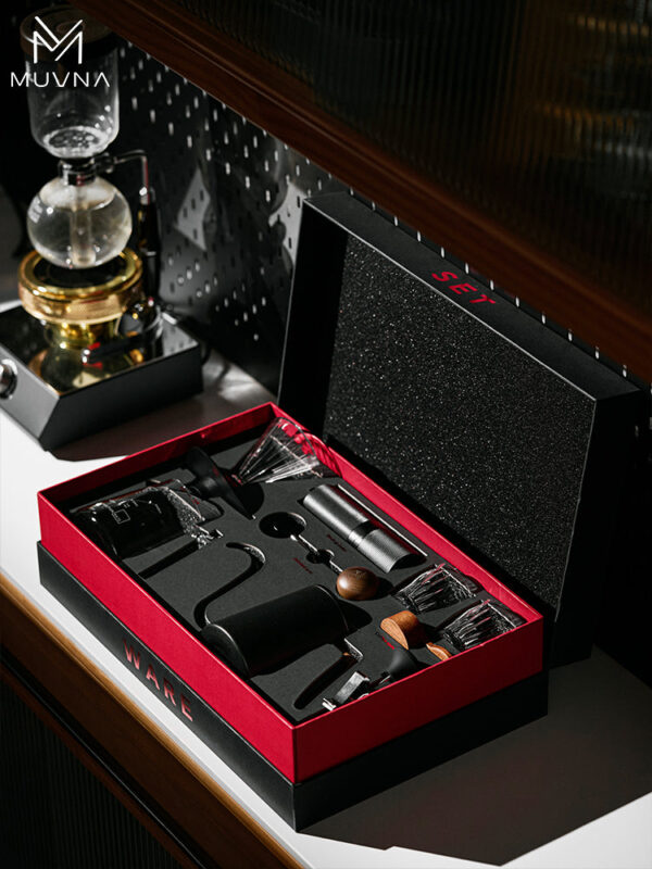 Kit Barista V60 8 Piezas con Molino GM1 y Accesorios Negro | MUVNA