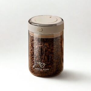 Frasco de vidrio para café fresco con válvula de doble modo y sellado hermético 1100ml