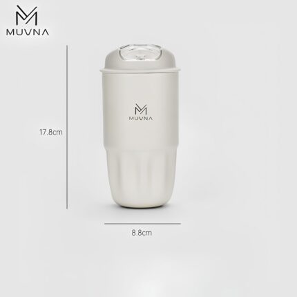 Tomatodo térmico para café MUVNA blanco hueso de 450ml en acero quirúrgico SUS316 con tapa de cierre de presión